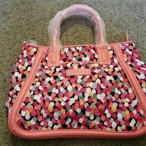 Vera Bradley trimmed trapeze satchel